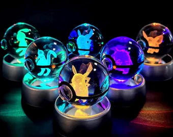 Crystal PokeBall with Lighted Stand